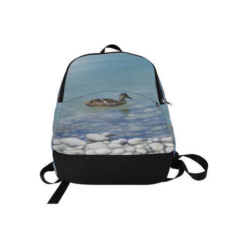 Swimming Duck, watercolor bird Fabric Backpack for Adult (Model 1659)