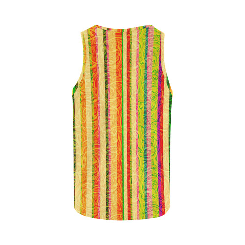 Colorful Stripes on Curls Pattern All Over Print Tank Top for Men (Model T43)