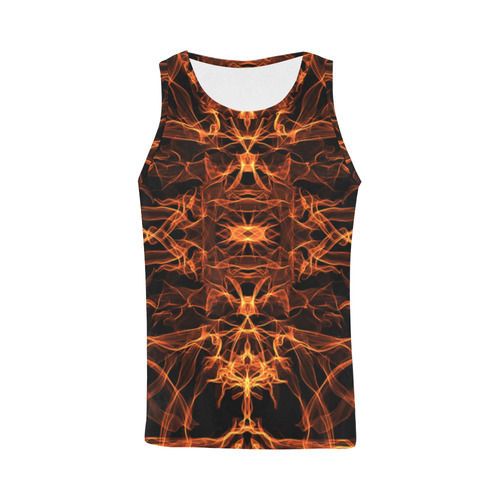 Orange SILK Arts Fractal All Over Print Tank Top for Men (Model T43)