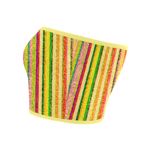 Colorful Stripes on Curls Pattern Bandeau Top