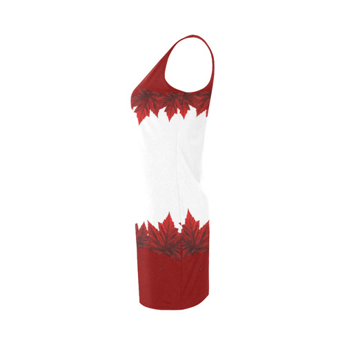 Canada Maple Leaf Dresses Fitted Red & White Medea Vest Dress (Model D06)