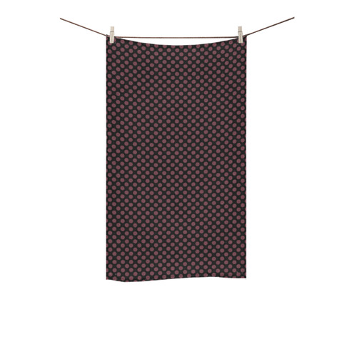 Black and Tawny Port Polka Dots Custom Towel 16"x28"