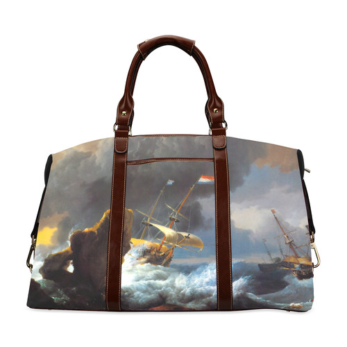 Ships in Distress off a Rocky Coast Classic Travel Bag (Model 1643) Remake