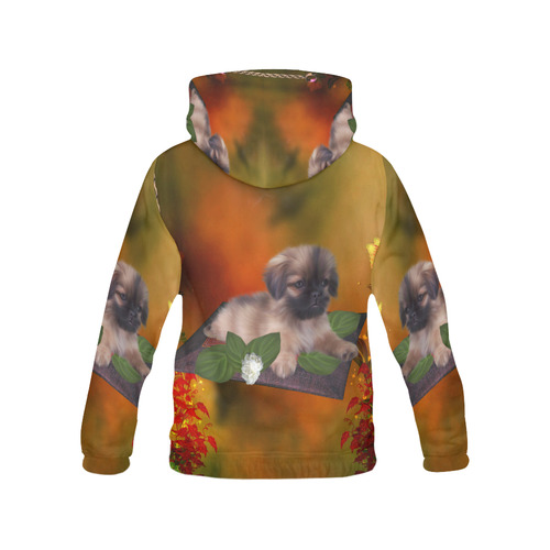 Cute lttle pekinese, dog All Over Print Hoodie for Women (USA Size) (Model H13)