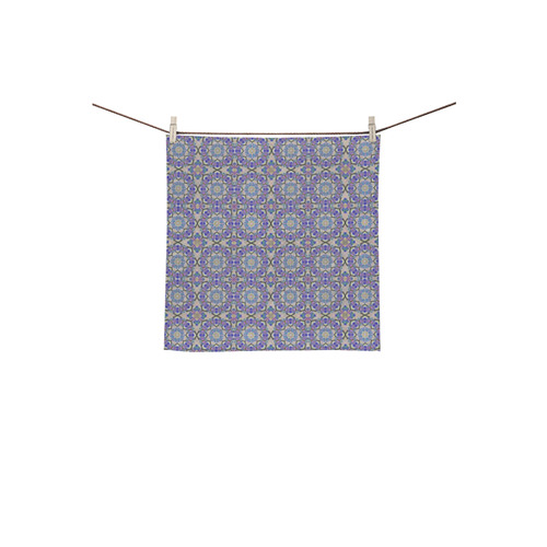 Lavender Blue Geometric Square Towel 13“x13”