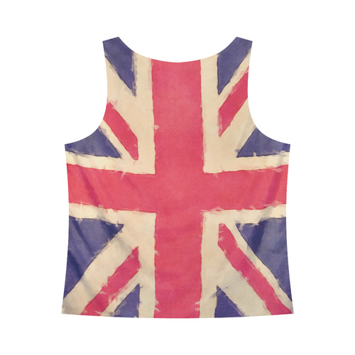 British UNION JACK flag grunge style All Over Print Tank Top for Women (Model T43)