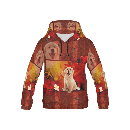 Sweet golden retriever All Over Print Hoodie for Kid (USA Size) (Model H13)