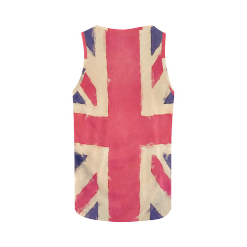 British UNION JACK flag grunge style All Over Print Tank Top for Women (Model T43)