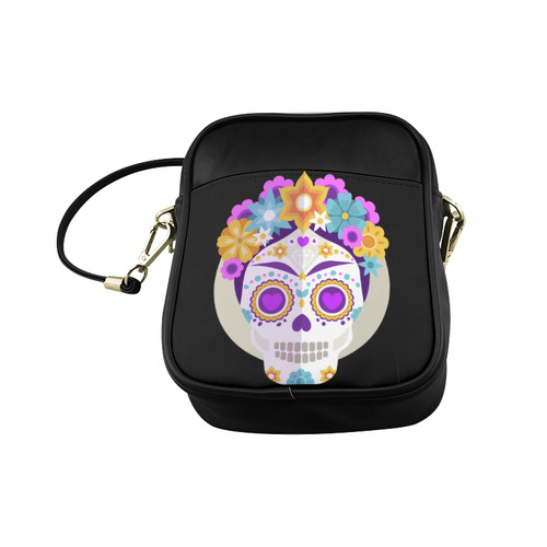 Sugar Skull Day of the Dead Sling Bag (Model 1627)