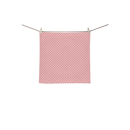 Flame Scarlet Polka Dots Square Towel 13“x13”