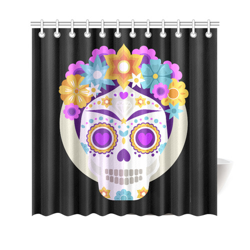 Sugar Skull Day of the Dead Shower Curtain 69"x70"