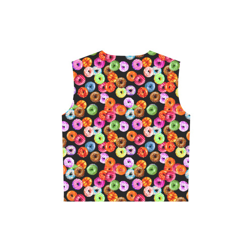 Colorful Yummy DONUTS pattern All Over Print Sleeveless Hoodie for Women (Model H15)