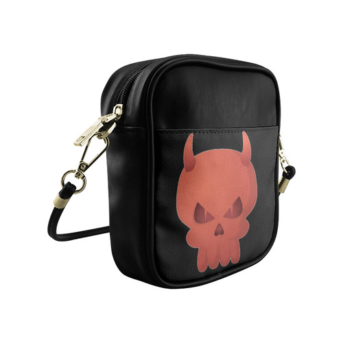 Red Devil Scary Halloween Skull Sling Bag (Model 1627)
