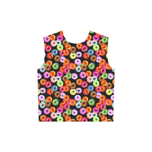 Colorful Yummy DONUTS pattern All Over Print Sleeveless Hoodie for Women (Model H15)