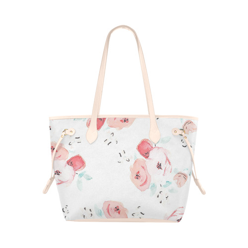 floral pattern Clover Canvas Tote Bag (Model 1661)