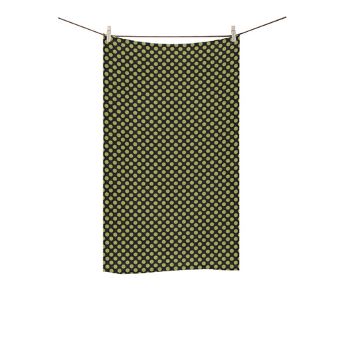 Black and Golden Lime Polka Dots Custom Towel 16"x28"