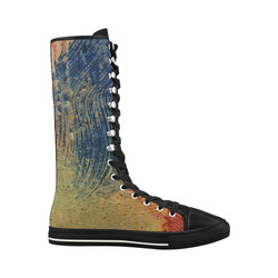 3 colors paint Canvas Long Boots For Women Model 7013H