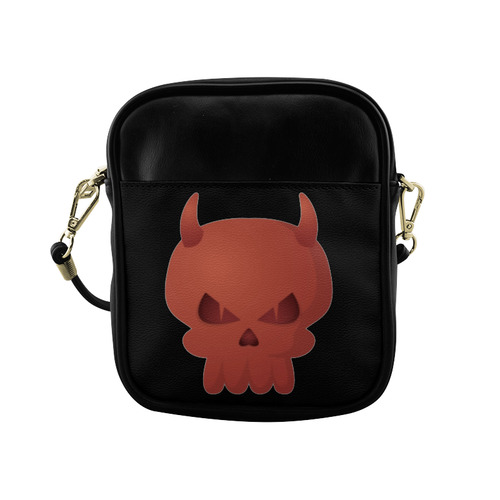 Red Devil Scary Halloween Skull Sling Bag (Model 1627)