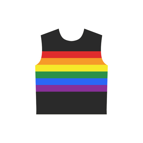 Gay Pride Rainbow Flag Stripes All Over Print Sleeveless Hoodie for Women (Model H15)