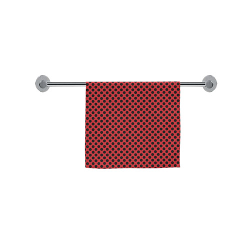 Flame Scarlet and Black Polka Dots Custom Towel 16"x28"