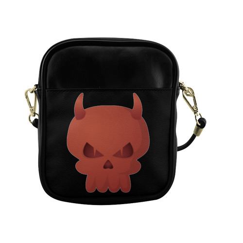 Red Devil Scary Halloween Skull Sling Bag (Model 1627)