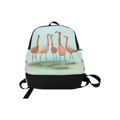 Flamingo Mingle, watercolor, birds Fabric Backpack for Adult (Model 1659)