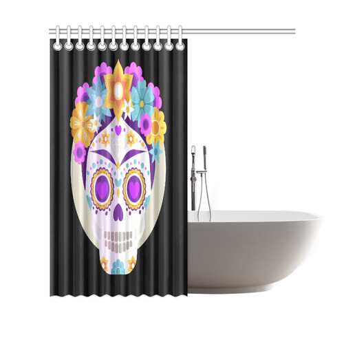 Sugar Skull Day of the Dead Shower Curtain 69"x70"