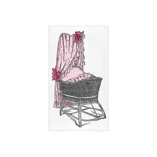 Pink Baby Bassinet Custom Towel 16"x28"