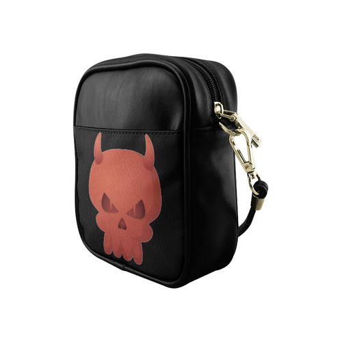 Red Devil Scary Halloween Skull Sling Bag (Model 1627)