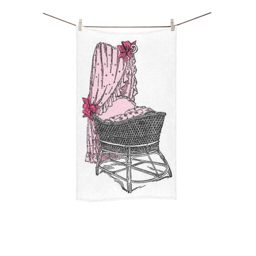 Pink Baby Bassinet Custom Towel 16"x28"