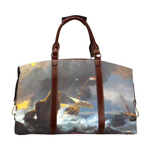 Ships in Distress off a Rocky Coast Classic Travel Bag (Model 1643) Remake