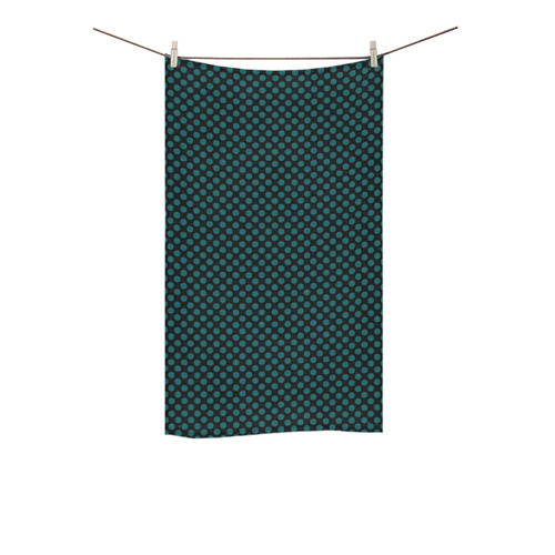 Black and Shaded Spruce Polka Dots Custom Towel 16"x28"