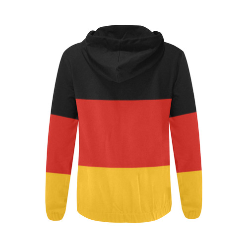 German Flag Colored Stripes All Over Print Full Zip Hoodie for Women (Model H14)