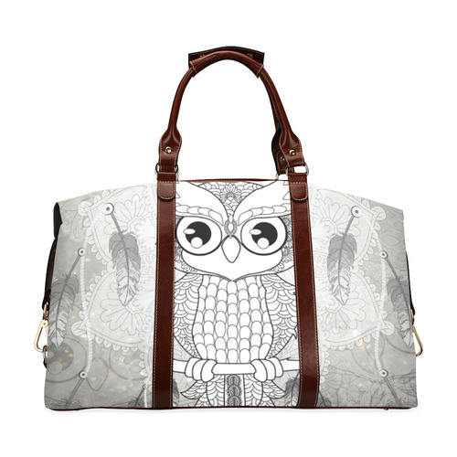 Cute owl, mandala design Classic Travel Bag (Model 1643) Remake