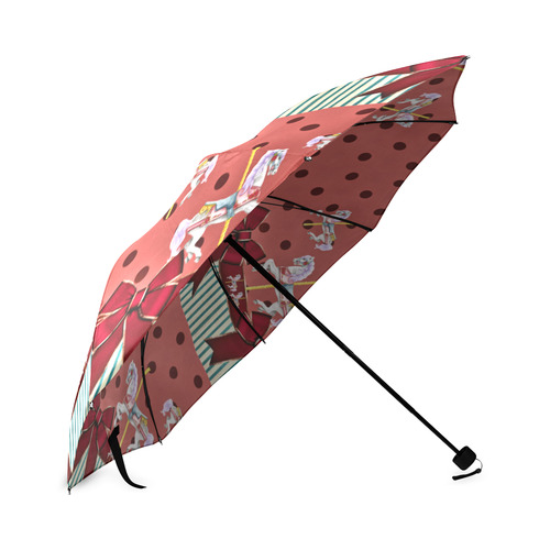 rockabilly carousel pony 6 Foldable Umbrella (Model U01)