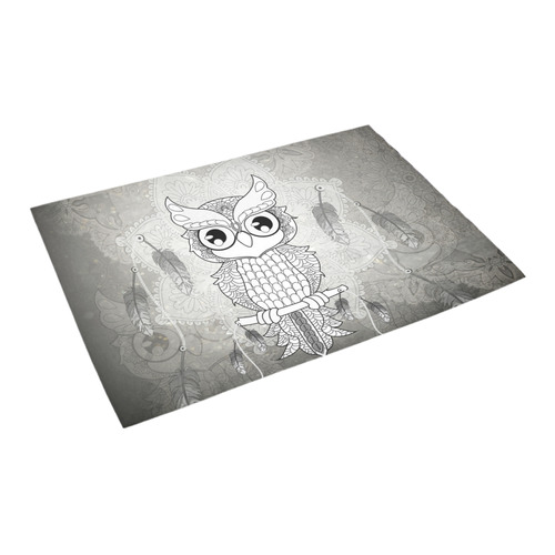 Cute owl, mandala design Azalea Doormat 24" x 16" (Sponge Material)