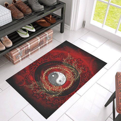 The sign ying and yang Azalea Doormat 30" x 18" (Sponge Material)