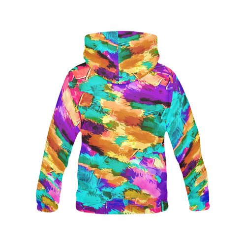 psychedelic splash painting texture abstract background in pink green purple yellow brown All Over Print Hoodie for Men (USA Size) (Model H13)