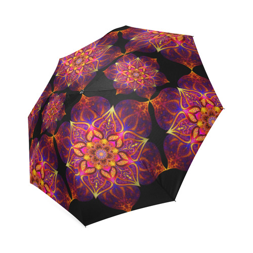 mandala flower of peace orange Foldable Umbrella (Model U01)