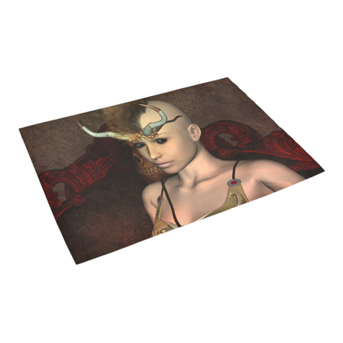Dark fairy with horn Azalea Doormat 24" x 16" (Sponge Material)