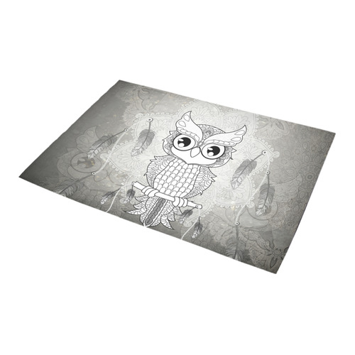 Cute owl, mandala design Azalea Doormat 24" x 16" (Sponge Material)