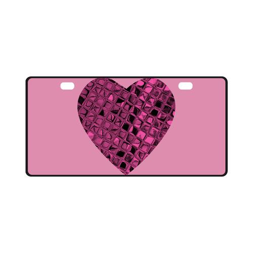 Metallic Rose Heart License Plate