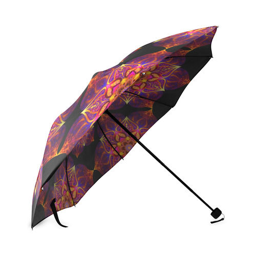 mandala flower of peace orange Foldable Umbrella (Model U01)