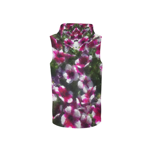 Painted Flowers 3 by JamColors All Over Print Sleeveless Zip Up Hoodie for Women (Model H16)