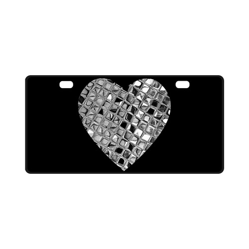 Metallic Heart License Plate