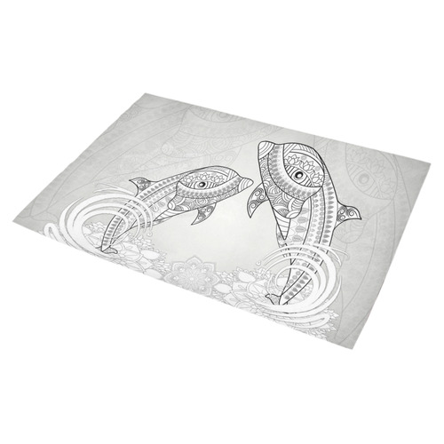 Funny dolphin, mandala design Azalea Doormat 30" x 18" (Sponge Material)