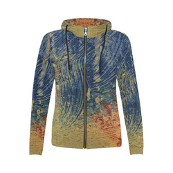 3 colors paint All Over Print Full Zip Hoodie for Women (Model H14)