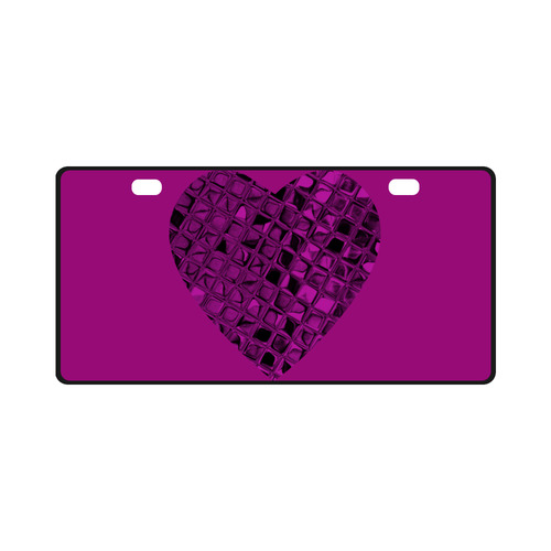Metallic Violet Heart License Plate