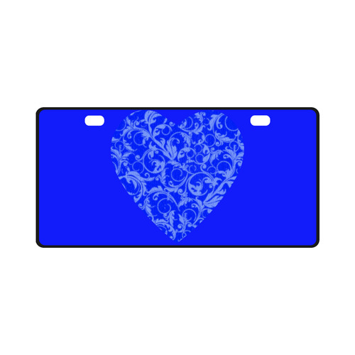 Sapphire Blue Swirl Heart License Plate