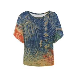 3 colors paint Women's Batwing-Sleeved Blouse T shirt (Model T44)